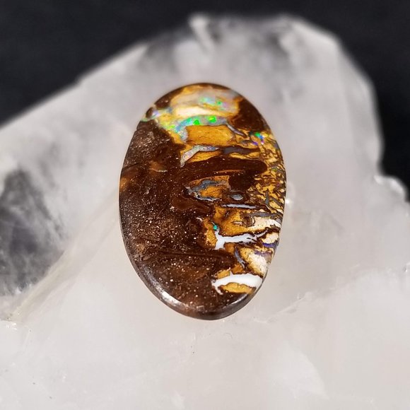 Australian Koroit Opal * 24.00 x 12.68 x 4.74mm * double sided boulder opal - Picture 9 of 13